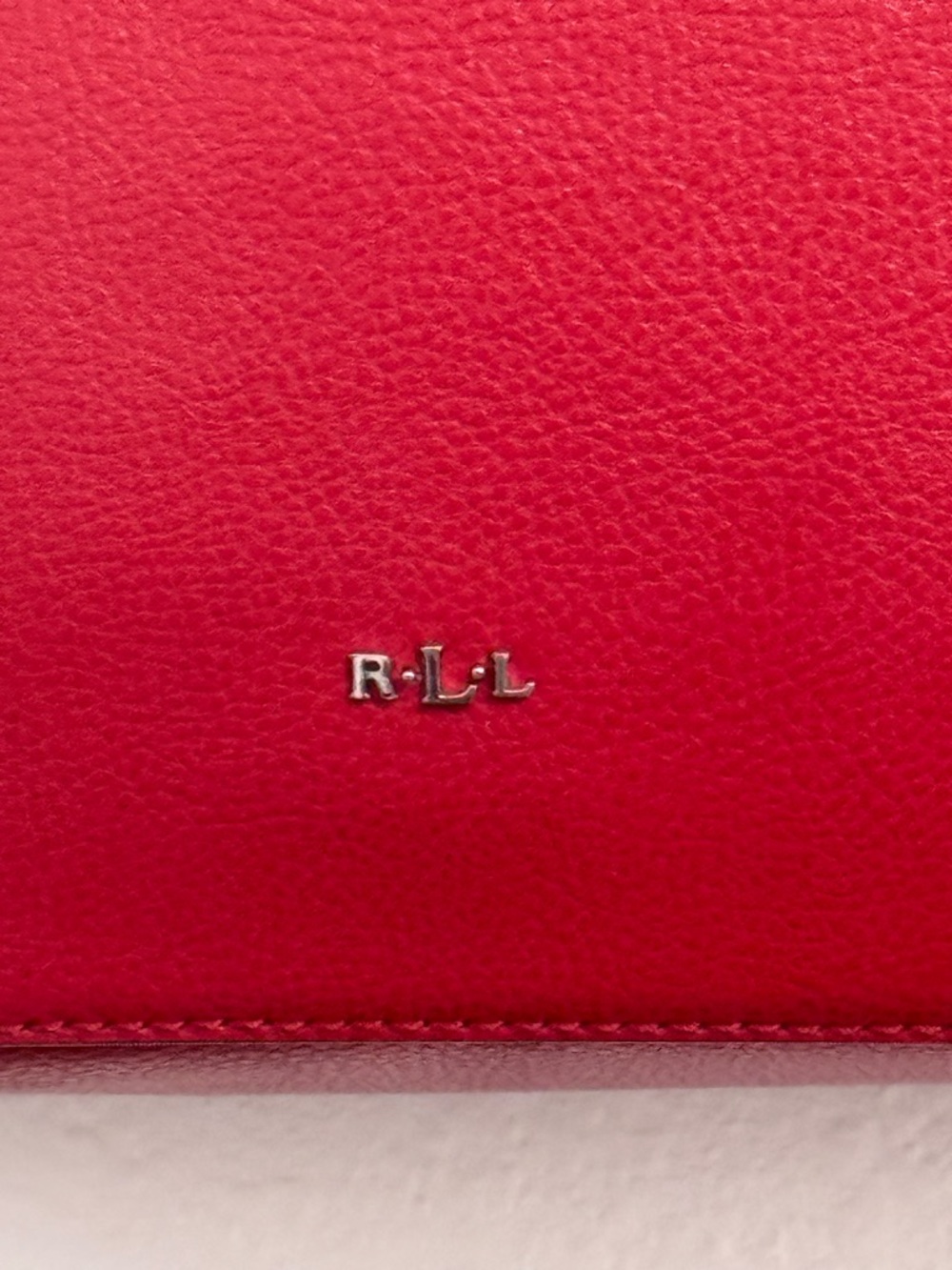 Ralph Lauren Arlington Tote Bag Red Cow Leather Sleek Shopper Silver Accents - Picture 4 of 16